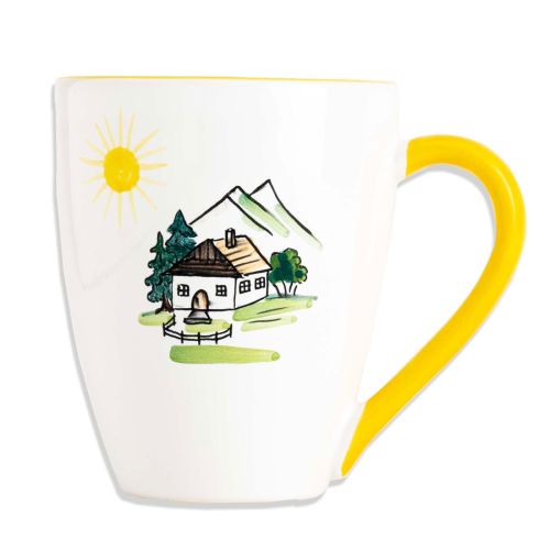 Gmundner Keramik - Sun yellow, Mug with hut
